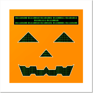 Trick or Treat Binary Geek Halloween Design Posters and Art